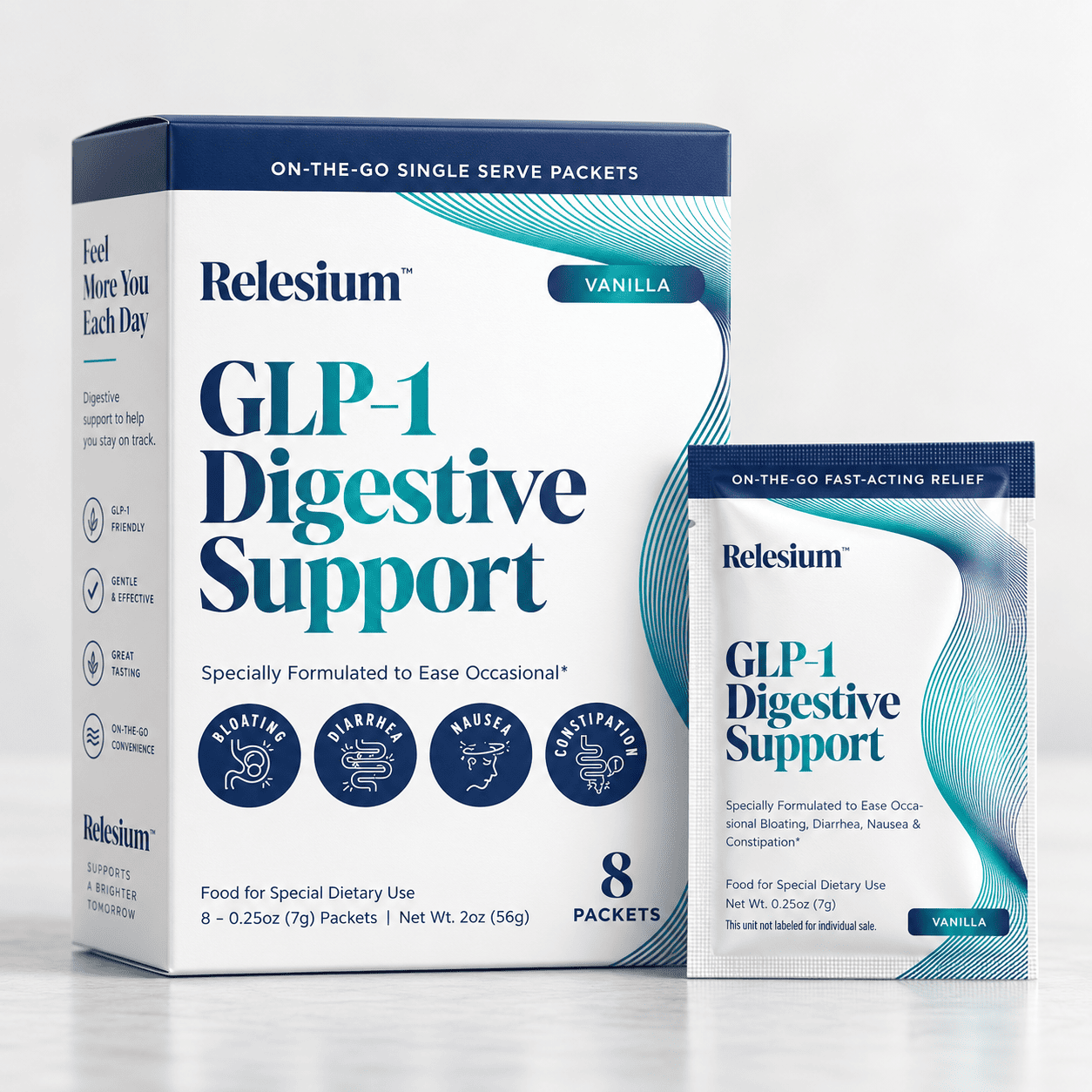 Relesium GLP-1 Digestive Support Travel Sachets