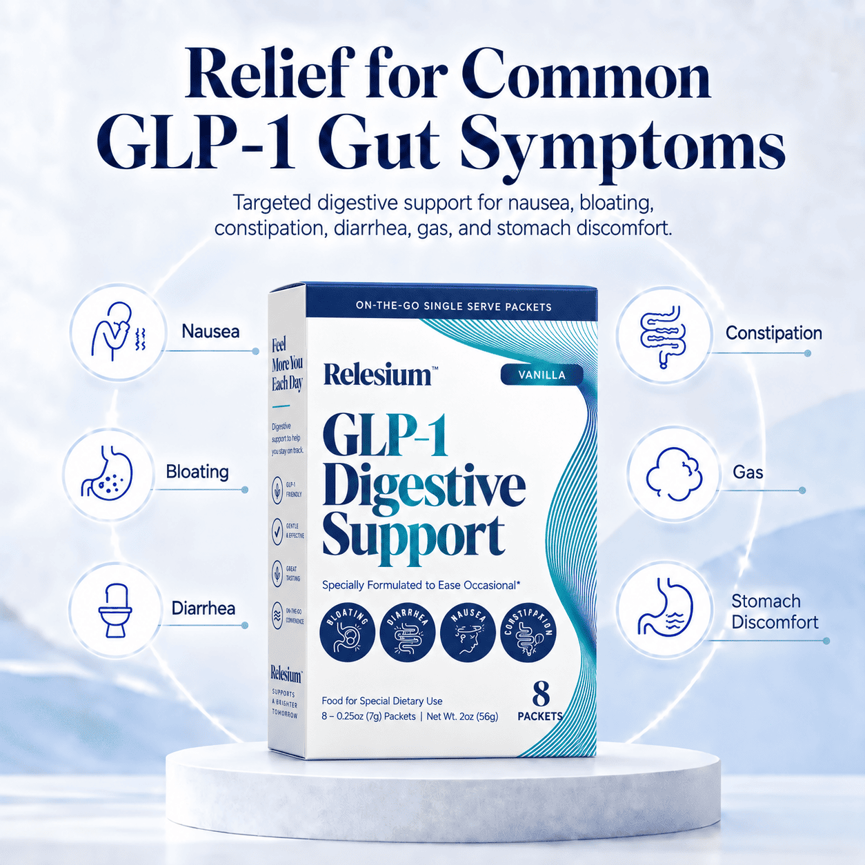Relesium GLP-1 Digestive Support Travel Sachets